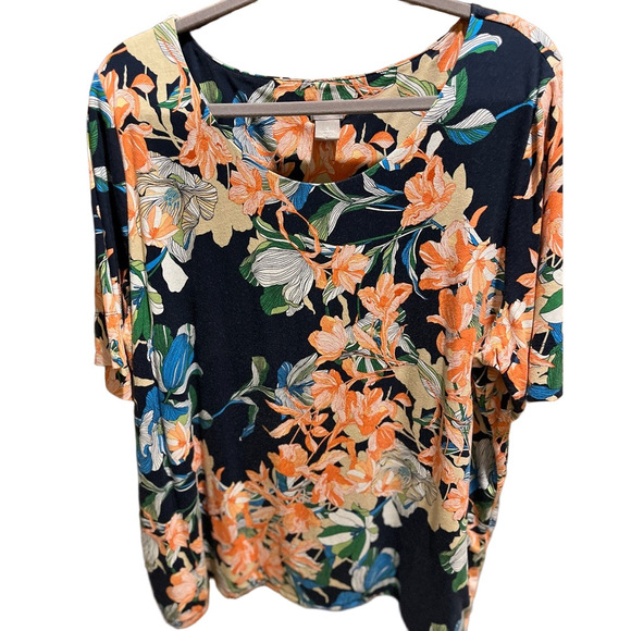 84. WOMENS CHICO’S 4/XXL DETAIL TOP - Picture 1 of 6